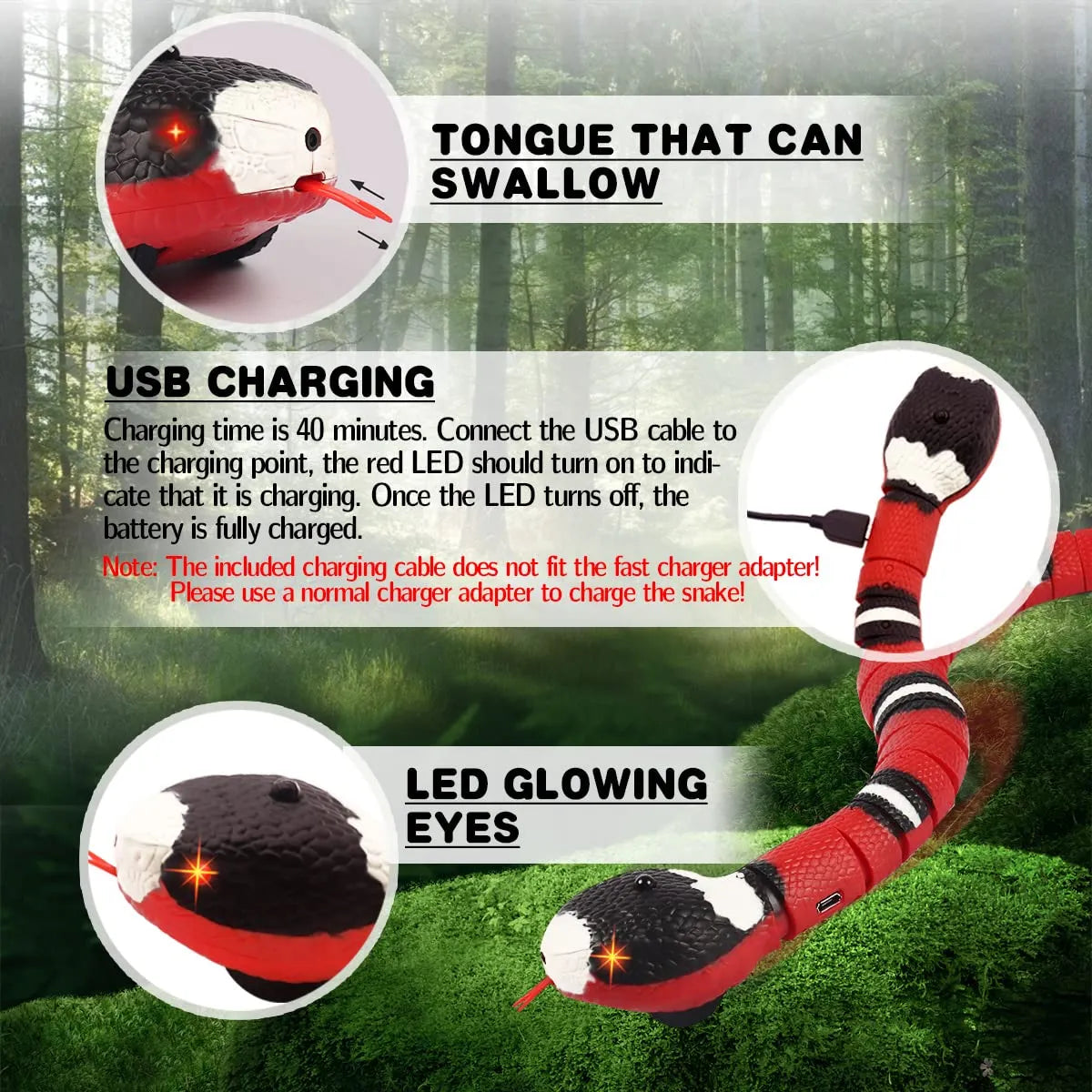 Interactive  Cat Teasering Eletronic Snake